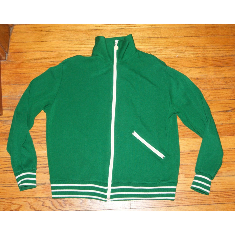 Vintage 70s 80s White Stag Green White Stripe Full Zip Track Jacket Large Emo